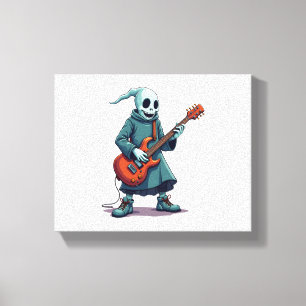 Geist spielt Gitarre – Gruselige Musik Halloween T Leinwanddruck