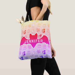 Geist, Spinnennetze und Schwarze Katzen Regenbogen Tasche