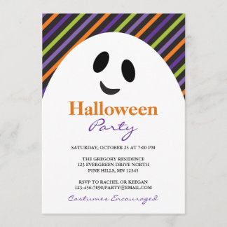 Geist Stripes Halloween-Party-Einladungen Einladung