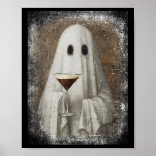 Geist trinkt Espresso Martini Halloween Gruselig A Poster