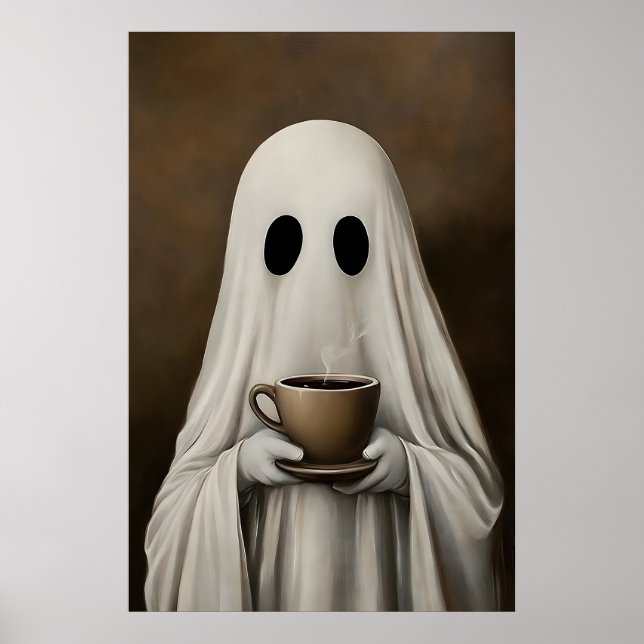Geist trinkt Kaffee-Druck, Geist-Tee whimisch Poster (Vorne)