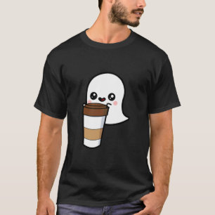 Geist trinkt Kaffee Lustiger Halloween-Kostüm-Kaff T-Shirt