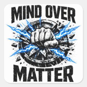 Geist über Materie – Mental-Toughness-Gym Quadratischer Aufkleber