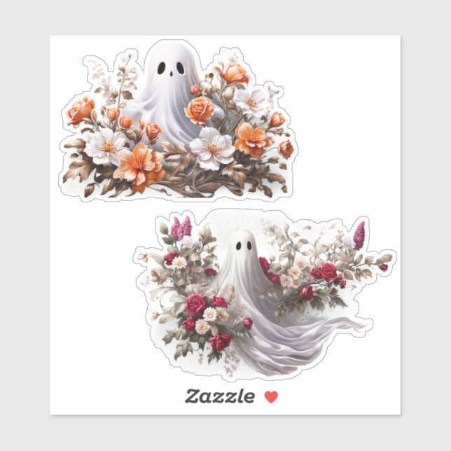 Geist und Blume Vinyl Stickers anpassen Aufkleber (Blatt)