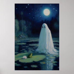Geist- und Froschkunst-Druck Sumpf-Mondlicht-Öl Poster