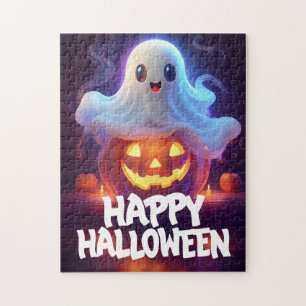 Geist und Kürbis Frohes Halloween