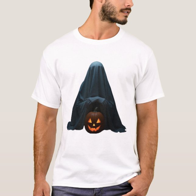 Geist und Kürbislaterne T-Shirt (Vorderseite)