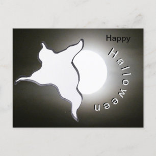 Geist und Mondkust. Happy Halloween Postcard Postkarte