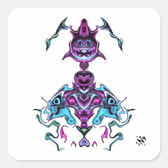 Geist v1.1 quadratischer aufkleber (Vorderseite)