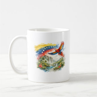 Geist Venezuelas – Tropischer Ara und Flaggenwasse Kaffeetasse