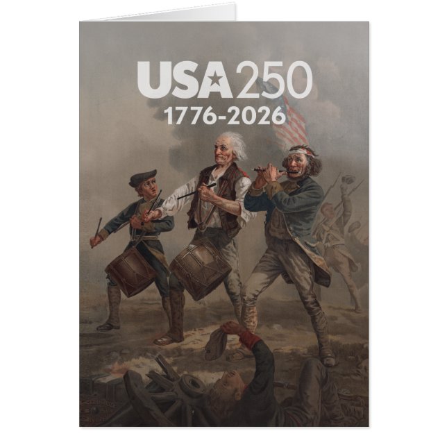 Geist von 76 - Amerikas 250. Grußkarte (Vorne)