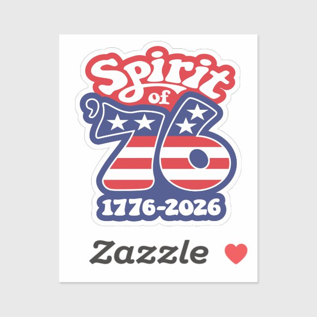 Geist von 76 - Groovy USA 250 - 1776-2026 Aufkleber (Blatt)