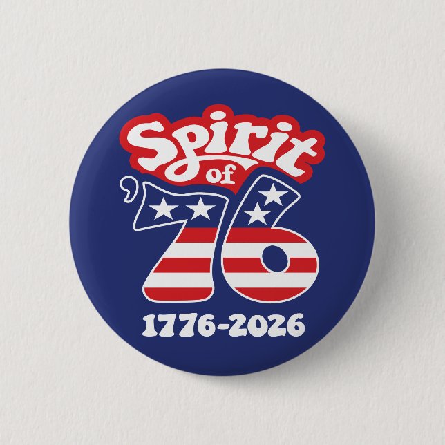 Geist von 76 - Groovy USA 250 - 1776-2026 Button (Vorderseite)