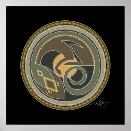 Geist von Lizard schwarzer Hintergrund Poster