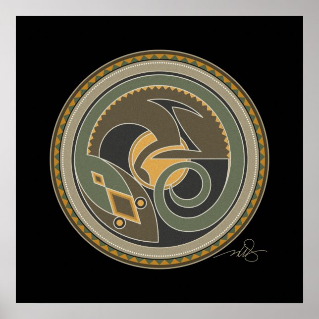 Geist von Lizard schwarzer Hintergrund Poster (Vorne)