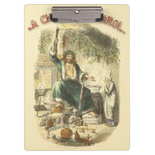 Geist von Weihnachten Gegenwart Scrooge Klemmbrett