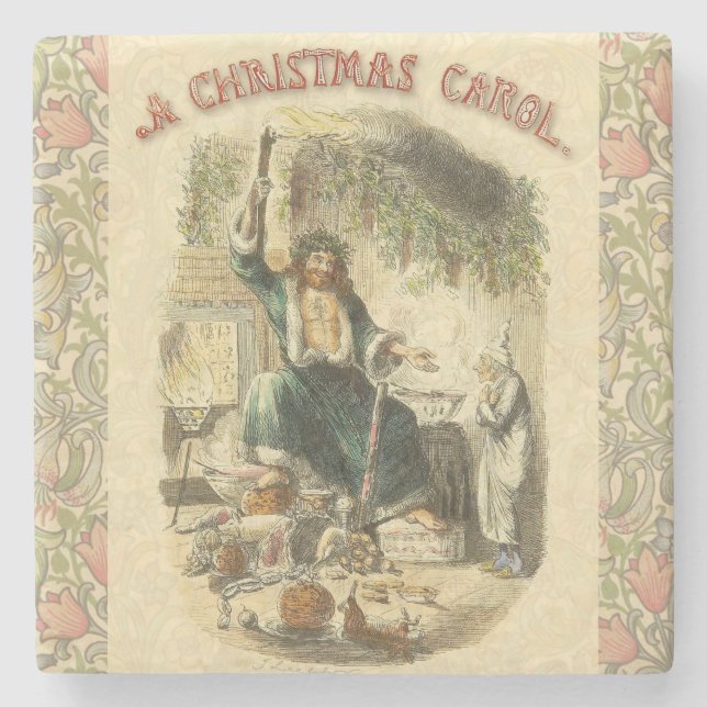 Geist von Weihnachten Gegenwart Scrooge Steinuntersetzer (Vorderseite)