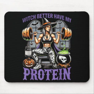 Geist Workout Hexe Besser Habe Protein Halloween Mousepad
