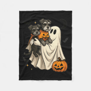 Geist Zwergschnauzer Hund Halloween Fleecedecke