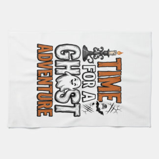 Geister-Abenteuer-Halloween-Vintage-Typografie-Des Geschirrtuch
