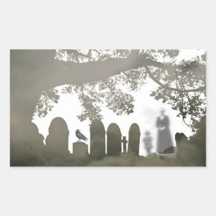 Geister auf dem Friedhof Rechteckiger Aufkleber