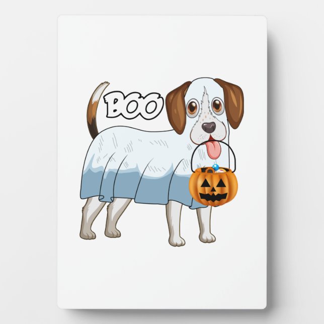 Geister-Beagle-Halloween-Hund Fotoplatte (Vorderseite)