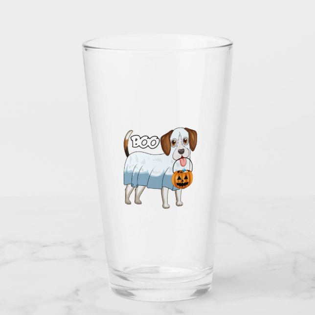 Geister-Beagle-Halloween-Hund Glas (Vorderseite)