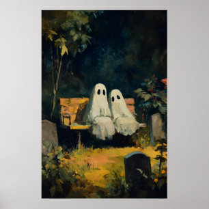 Geister besuchen Grab Druck, Friedhof Poster, Goth Poster
