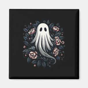 Geister-Blumenprint Vintage-Halloween Magnet