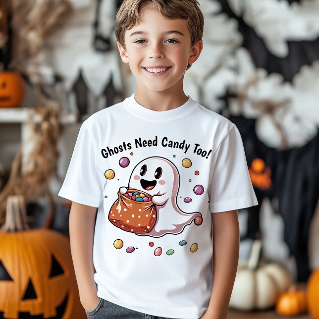 Geister brauchen auch Süßes! Kids Halloween T-Shirt (Ghosts Need Candy Too! Halloween T-Shirt)