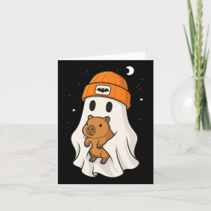 Geister-Capybara-Halloween-Tierliebhaber-Strickmüt Karte