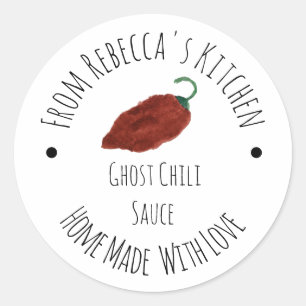 Geister Chili hausgemachte Hot Sauce Runder Aufkleber