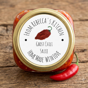 Geister Chili hausgemachte Hot Sauce Runder Aufkleber