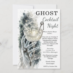 Geister-Cocktail-Nacht Grusel-Halloween-Party Einladung