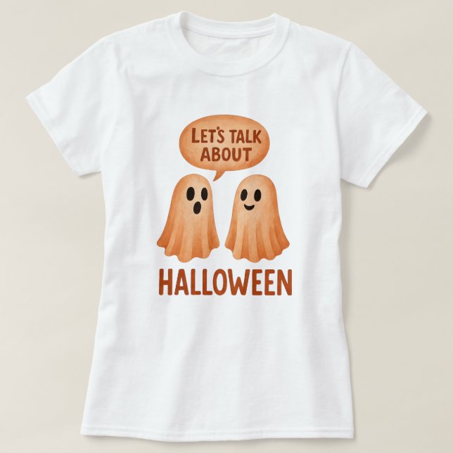 Geister diskutieren Halloween T-Shirt (Design vorne)