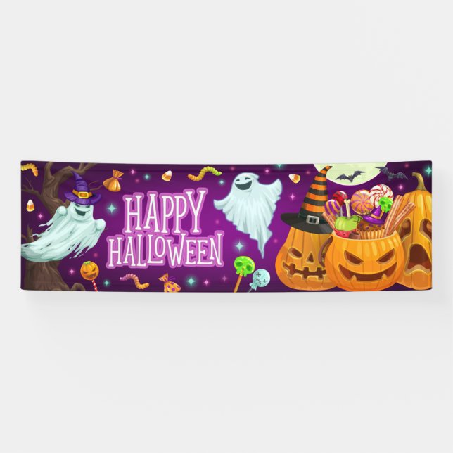 Geister - glückliches Halloween Banner (Horizontal)