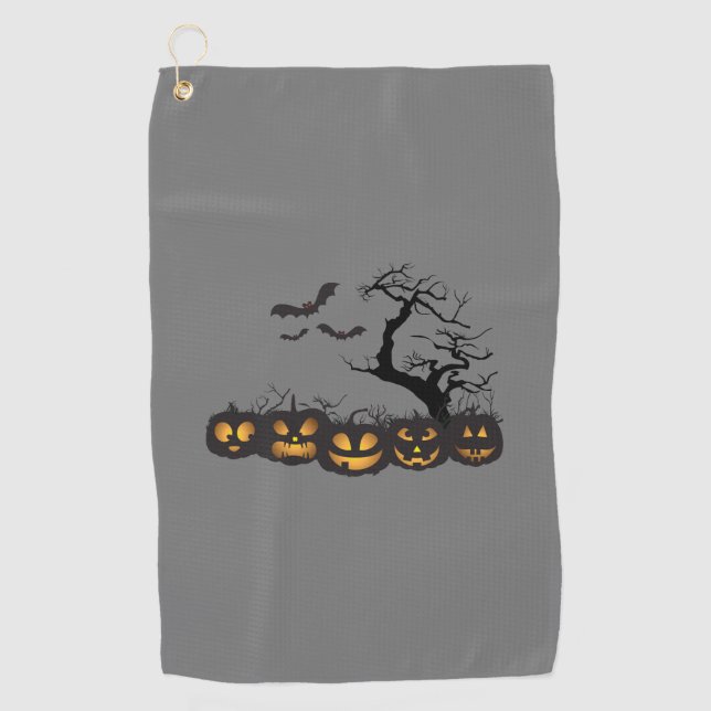 Geister, Goblins und Golf: Halloween Golf Handtüch Golfhandtuch (Vorderseite)