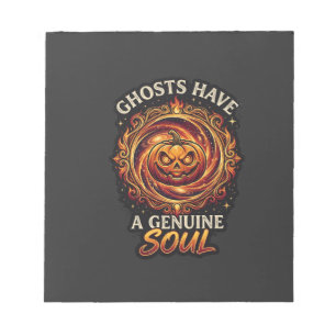Geister haben echte Seelen Haloween Kürbis Feuer S Notizblock