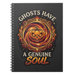 Geister haben echte Seelen Haloween Kürbis Feuer S Notizblock