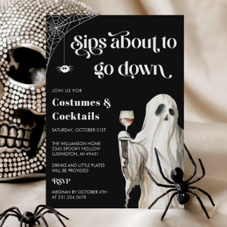 Geister-Halloween-Cocktailparty-Einladung Einladung