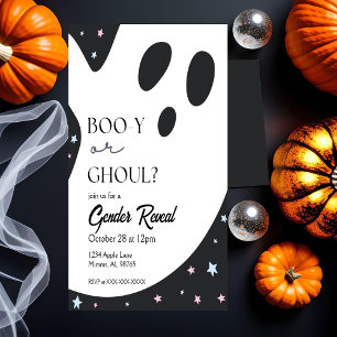 Geister-Halloween-Geschlechterenthüllungs-Einladun Einladung