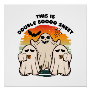 Geister Halloween Kostüm Lustiger Boo Poster