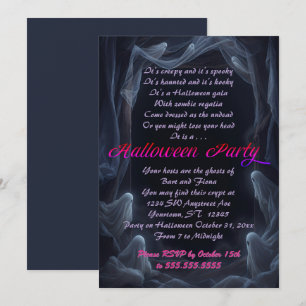 Geister Halloween-Party rundherum Einladung