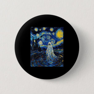Geister Halloween - Van Gogh Stil - Sternennacht  Button