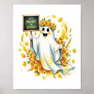 Geister heimsuchen Schule Halloween Poster