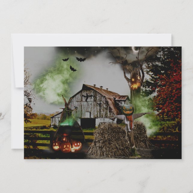 *~* Geister Hexe Beängstigende Bäume HALLOWEEN KAR (Vorderseite)