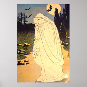 Geister Hexe Fledermaus Mond Geist Poster