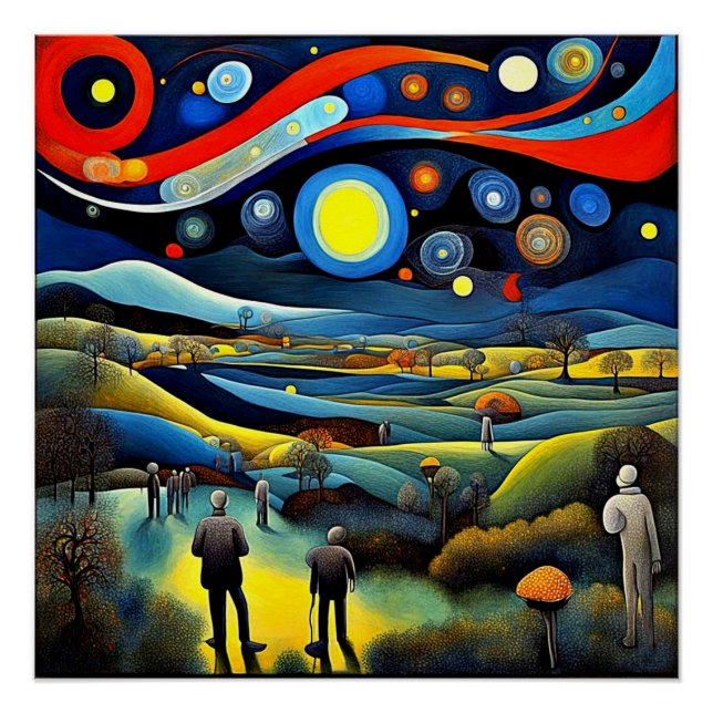 Geister in der Landschaft Poster (Vorderseite)