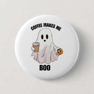Geister Kaffee Halloween Lustig Button