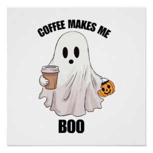 Geister Kaffee Halloween Lustig  Poster
